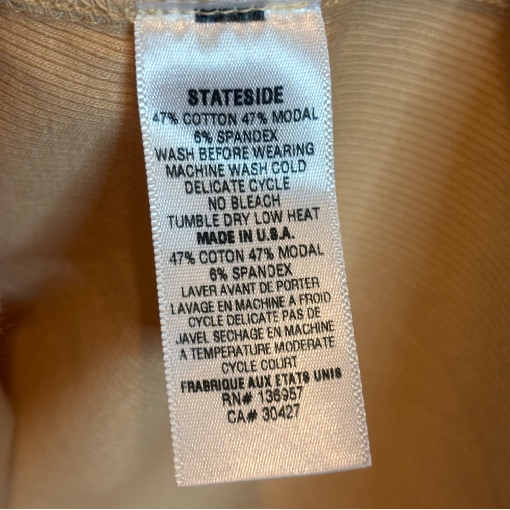 Stateside Light Tan Cotton Modal Ribbed Racerback Tank S - Picture 7 of 8